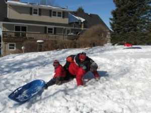 Wrestling in the snow