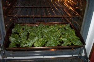 Kale in the oven