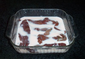 Soaking beef liver in milk